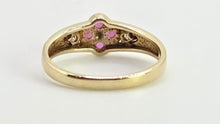 Load image into Gallery viewer, 2796 Vintage 9ct Gold Rubies Diamonds Geometric Set Dress Ring
