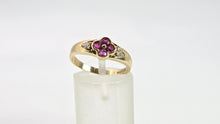 Load image into Gallery viewer, 2796 Vintage 9ct Gold Rubies Diamonds Geometric Set Dress Ring

