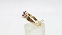 Load image into Gallery viewer, 2796 Vintage 9ct Gold Rubies Diamonds Geometric Set Dress Ring
