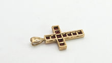 Load image into Gallery viewer, 2812: Vintage 9ct Gold Garnets Cross Pendant
