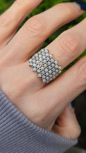Cargar imagen en el visor de la galería, 2541- Vintage Statement 9ct Gold 49 White Opals Dress Ring
