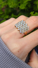 Cargar imagen en el visor de la galería, 2541- Vintage Statement 9ct Gold 49 White Opals Dress Ring
