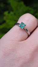 Load image into Gallery viewer, 2620: Vintage: Platinum Rectangular Step-Cut Emerald Ring
