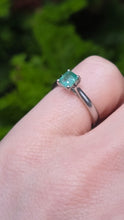 Load image into Gallery viewer, 2620: Vintage: Platinum Rectangular Step-Cut Emerald Ring

