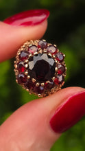 Load image into Gallery viewer, 2959- Vintage 9ct Gold 12 Vivid Red Garnets Cluster Ring- Pre-1975

