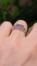 Load image into Gallery viewer, 2404 Vintage: 9ct White Gold Light Blue Sapphires Dress Ring
