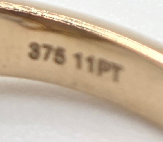 2720: Vintage 9ct Gold Pink Morganite 22  Natural Sparkling Diamonds Dress Ring