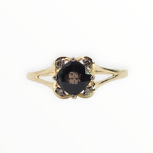 Load image into Gallery viewer, 2721: 14ct Gold Cognac Quartz Natural Chocolate Diamonds Ring
