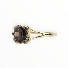 Load image into Gallery viewer, 2721: 14ct Gold Cognac Quartz Natural Chocolate Diamonds Ring
