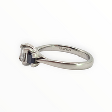 Load image into Gallery viewer, 2822: Platinum Princess Cut Diamond (0.45ct) Blue Sapphires 3-Stone Ring
