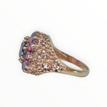 Load image into Gallery viewer, 2959- Vintage 9ct Gold 12 Vivid Red Garnets Cluster Ring- Pre-1975
