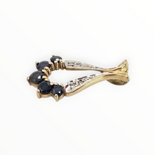 Load image into Gallery viewer, 2811 : Vintage 9ct Gold Sapphires Diamonds Pendant
