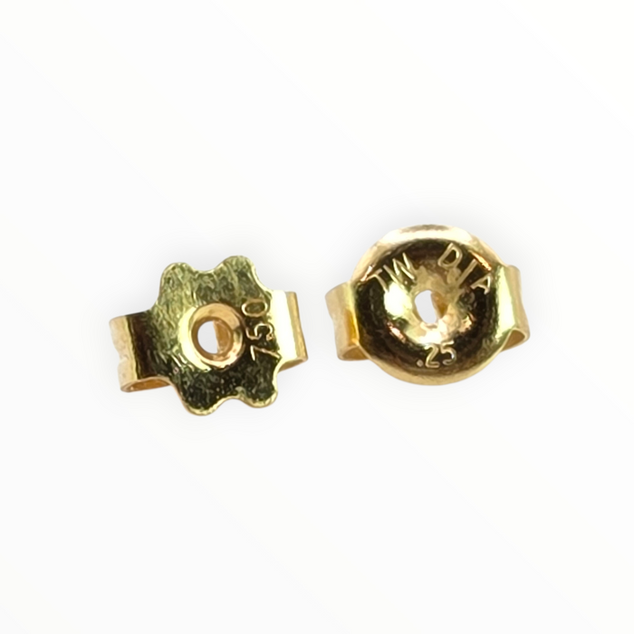 2816 Vintage 18ct Gold Natural Sparkling Diamonds Stud Earrings