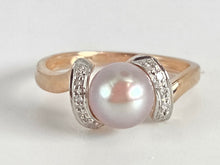 Load image into Gallery viewer, 2833: Vintage 9ct Rose Gold Pink Pear 10 Diamonds Ring
