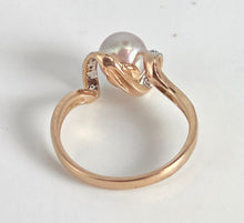 Load image into Gallery viewer, 2833: Vintage 9ct Rose Gold Pink Pear 10 Diamonds Ring
