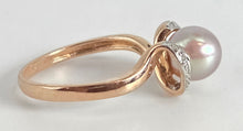 Load image into Gallery viewer, 2833: Vintage 9ct Rose Gold Pink Pear 10 Diamonds Ring
