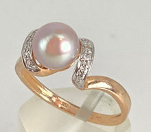 Load image into Gallery viewer, 2833: Vintage 9ct Rose Gold Pink Pear 10 Diamonds Ring
