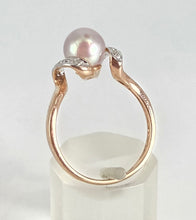 Load image into Gallery viewer, 2833: Vintage 9ct Rose Gold Pink Pear 10 Diamonds Ring
