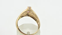 Load image into Gallery viewer, 2939: 9ct Gold Chocolate Diamonds Pink Topaz Geometric Set Ring
