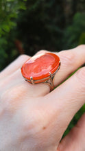 Load image into Gallery viewer, 2944: Rare 9ct Gold Intaglio  Carved Orange Carnelian Ring- From 1944
