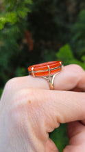 Load image into Gallery viewer, 2944: Rare 9ct Gold Intaglio  Carved Orange Carnelian Ring- From 1944
