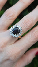 Load image into Gallery viewer, 2741: Vintage: 18ct Gold Australian Blue Sapphire Diamonds Diana Cluster Ring - From 1982
