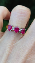 Load image into Gallery viewer, 0626 Vintage 18ct Yellow Gold Rubies &amp; Diamonds Ring - Voloptuos
