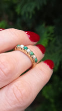 Load image into Gallery viewer, 0843: Vintage: 14ct Gold Turquoise Pearls Half-Eternity/ Stacker Ring
