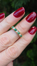 Load image into Gallery viewer, 0843: Vintage: 14ct Gold Turquoise Pearls Half-Eternity/ Stacker Ring
