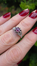 Load image into Gallery viewer, 2955: Platinum Ruby &amp; Diamonds Art Deco Ring-Geometric beauty
