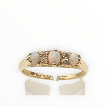 Load image into Gallery viewer, 2945 Antique  18ct Gold White Opals Natural sparking diamonds - Hallmarked in 1901
