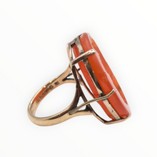 Load image into Gallery viewer, 2944: Rare 9ct Gold Intaglio  Carved Orange Carnelian Ring- From 1944
