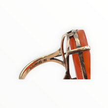 Load image into Gallery viewer, 2944: Rare 9ct Gold Intaglio  Carved Orange Carnelian Ring- From 1944
