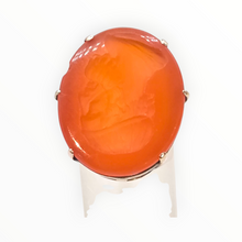 Load image into Gallery viewer, 2944: Rare 9ct Gold Intaglio  Carved Orange Carnelian Ring- From 1944
