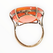 Load image into Gallery viewer, 2944: Rare 9ct Gold Intaglio  Carved Orange Carnelian Ring- From 1944
