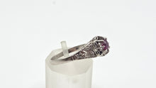 Load image into Gallery viewer, 2955: Platinum Ruby &amp; Diamonds Art Deco Ring-Geometric beauty
