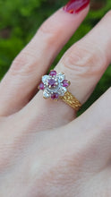Load image into Gallery viewer, 2715 Vintage 18ct Gold Rubies Diamonds Geometric Set Ring

