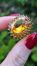Load image into Gallery viewer, 2563: 9ct Gold 41 Vibrant Citrines Cocktail Cluster Ring
