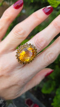 Load image into Gallery viewer, 2563: 9ct Gold 41 Vibrant Citrines Cocktail Cluster Ring
