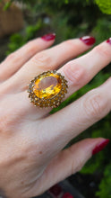 Load image into Gallery viewer, 2563: 9ct Gold 41 Vibrant Citrines Cocktail Cluster Ring
