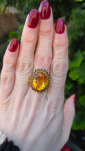 Load image into Gallery viewer, 2563: 9ct Gold 41 Vibrant Citrines Cocktail Cluster Ring
