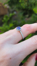 Load image into Gallery viewer, 2704 Vintage Platinum Tanzanite 32 Natural Sparkling Diamonds Ring
