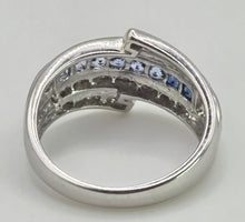 Load image into Gallery viewer, 2646: 14ct White Gold Cornflower Blue Sapphire 32 Diamonds Dress Ring
