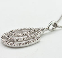 Load image into Gallery viewer, 2650: Vintage 9ct White Gold Necklace (44cm) Multi-Diamonds Pendant
