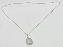 Load image into Gallery viewer, 2650: Vintage 9ct White Gold Necklace (44cm) Multi-Diamonds Pendant
