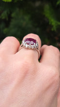 Load image into Gallery viewer, 2711 Vintage Platinum Large Ruby &amp; Diamonds Cocktail Ring- Lush!
