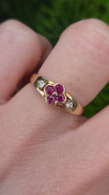 Load image into Gallery viewer, 2796 Vintage 9ct Gold Rubies Diamonds Geometric Set Dress Ring
