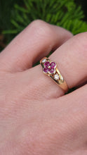 Load image into Gallery viewer, 2796 Vintage 9ct Gold Rubies Diamonds Geometric Set Dress Ring
