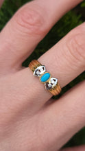 Load image into Gallery viewer, 1204: Vintage: 18ct Gold Turquoise Diamonds Dress Ring
