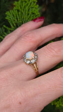 Load image into Gallery viewer, 2777: 18ct Gold White Opal Diamonds Flower Head Ring
